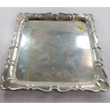 A square salver, Sheffield 1922. 30 x 30cm. with gadroon border, weighing 36oz