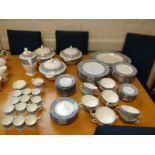 A Minton Infanta pattern dinner and coffee service including three tureens with lids and two