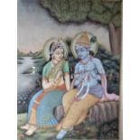 Lady with Vishnu print, framed 33cm x 27cm