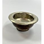 Tibetan wood and silver rim cup