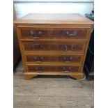 A Modern mahogany small chest of four drawers. 61cm x 61cm x 47cm.