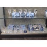 Three Capri Crystal boxed sets of drinking glasses- six Melodia wines, six Melodia tumblers and four