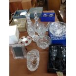 Cut glass bowls and glasses by Thomas Webb, Waterford, Doulton, Matt Rose and Edinburgh Crystal,