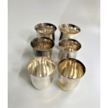 Baltensperger. Six Tumblers or beakers. In three sizes. Each with hammered finish, otherwise quite