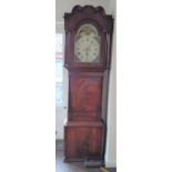 A 19th century Mahogany longcase clock. Possibly North of England. With weights. In need of