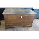 A mule chest. 19th century. Fitted with two drawers. On bracket feet.