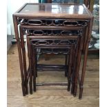 An antique Chinese Rosewood Quarletto nest of tables. 72cm x 50cm x 36cm