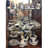 Porcelain cups, saucers and jugs including Bloor Derby (45)