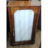 A Victorian Inlaid Walnut Display cabinet. With satinwood inlay. Missing upper portion. Circa 1850.