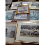 Ten various prints, one by David Shepherd, signed on the reverse