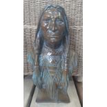 A pottery Native American bust. Modern.