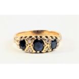 A sapphire and diamond dress ring, size N 2.58gms