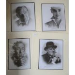 Pencil drawing of Humphrey Bogart 50cm x 40cm, Sir Winston Churchill 50cm x 40cm, Audrey Hepburn