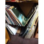 A collection of 12" singles & pop, soundtrack/ musical, and classical LPs. 12" singles: