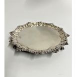 Ebenezer Coker. An Early george III Sterling Silver Waiter. London 1767. With waved shell and