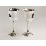 Two silver-plate goblets