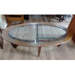 An oval G-Plan Astro coffee table