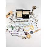 a miscellaneous lot of Costume Jewellery and silver plate. (a lot)