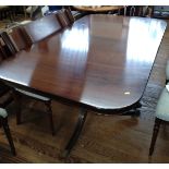 A Mahogany Extending Dining Table. 20th century. 75cm x 212cm (leaf 40cm) x 100cm