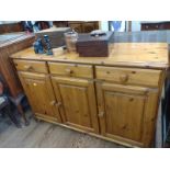 A pine chest of drawers. Circa 1970. 85cm x 131cm 45cm.