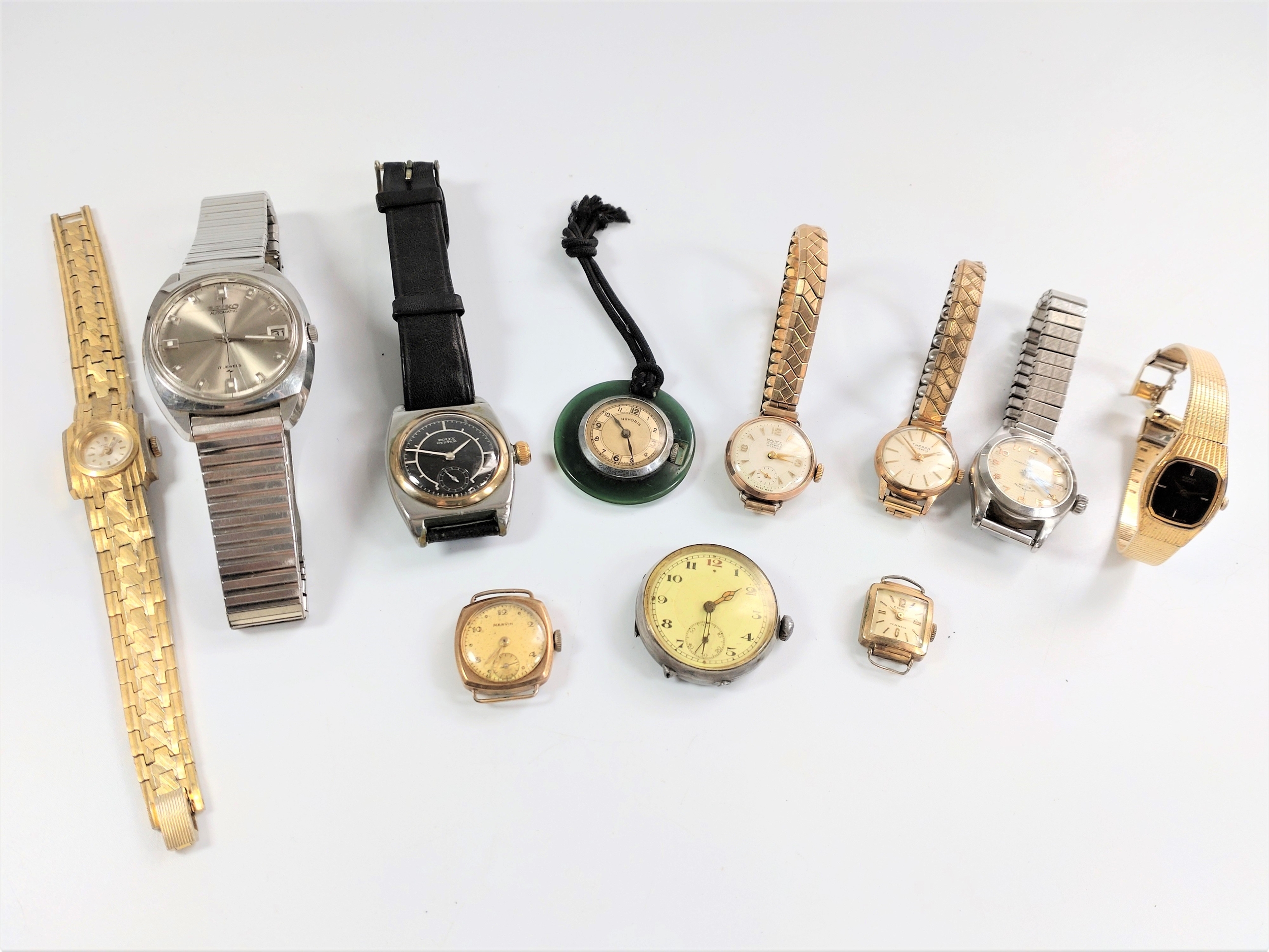 A collection of watches: Rolex Oyster wristwatch, a gentleman's Seiko automatic wristwatch