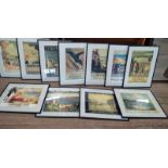 Eleven Great Western Railway prints including: Whitley Bay, Bournemouth, Cornwall, Scotland,