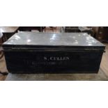 A large metal tool box vintage.