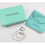 A Tiffany silver open heart pendant necklace Elsa Peretti design.