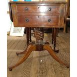 A 19th century Mahogany work table. 75cm x 48cm x 48cm.