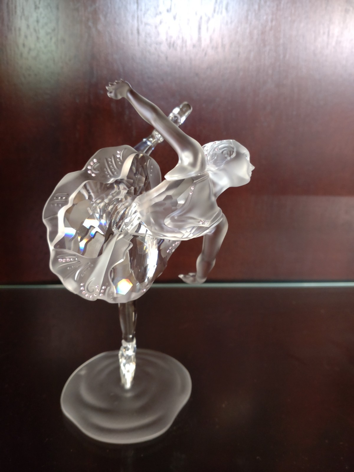 Three Swarovski cut glass dancers 14cm to 20cm, dragon and a unicorn; and a ceramic Simba from - Image 5 of 7