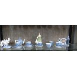 Royal Doulton 2193 'Fair Lady' 19cm, a porcelain blue lustre glaze miniature tea service, Alfred