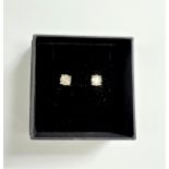 Pair of 18ct white gold 1.18ct RBC diamond solitaire studs