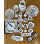 A Royal Worcester cake stand, cake slice, two small dishes, and Aynsley 'Pembroke' pattern table