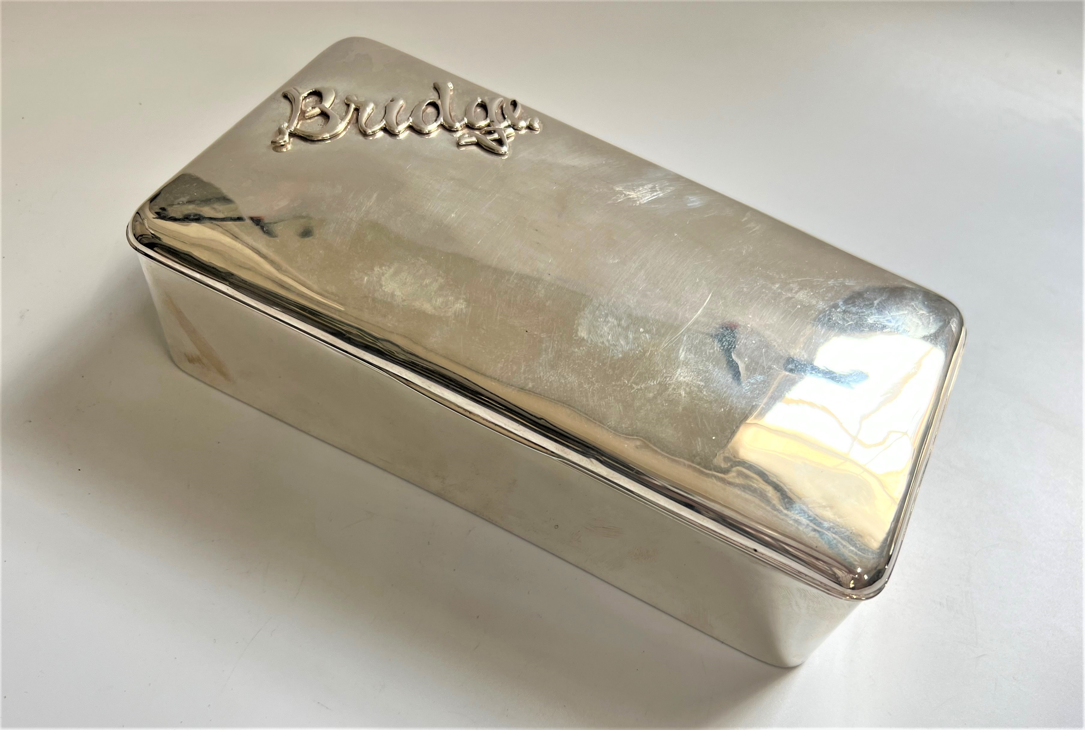 A large George V Sterling silver Bridge Box