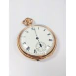 A marquis Waltham gold Plated pocket watch. 15 jewel movement. the back monogrammed.