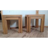 Two pairs of light oak tables. 45 x 45 x 40cm each