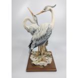 An Italian resin figure of a Pair of Herons-Guiseppe Armani 35cm.