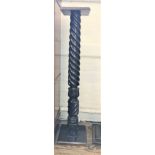 A Victorian Torchiere/ plant stand with Trafalgar twist carved stem. 108cm x 22cm.