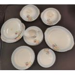 Grindley Capella plates including six large dinner plates, six small dinner plates, and six side