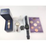 A collection of watches including Rytima Drivers watch, Junghans Mega 1 Avia ladies dress watch,
