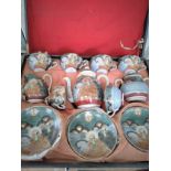 A Japanese egg shell porcelain Teaset. With original wooden box. Circa 1900