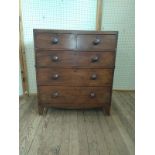 A Victorian chest of drawers. With knob handles. Fitted with two short and three long graduated