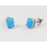 Pair of turquoise studs in silver