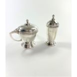 A Part Sterling Silver Condiment Set. Birmingham 1940.