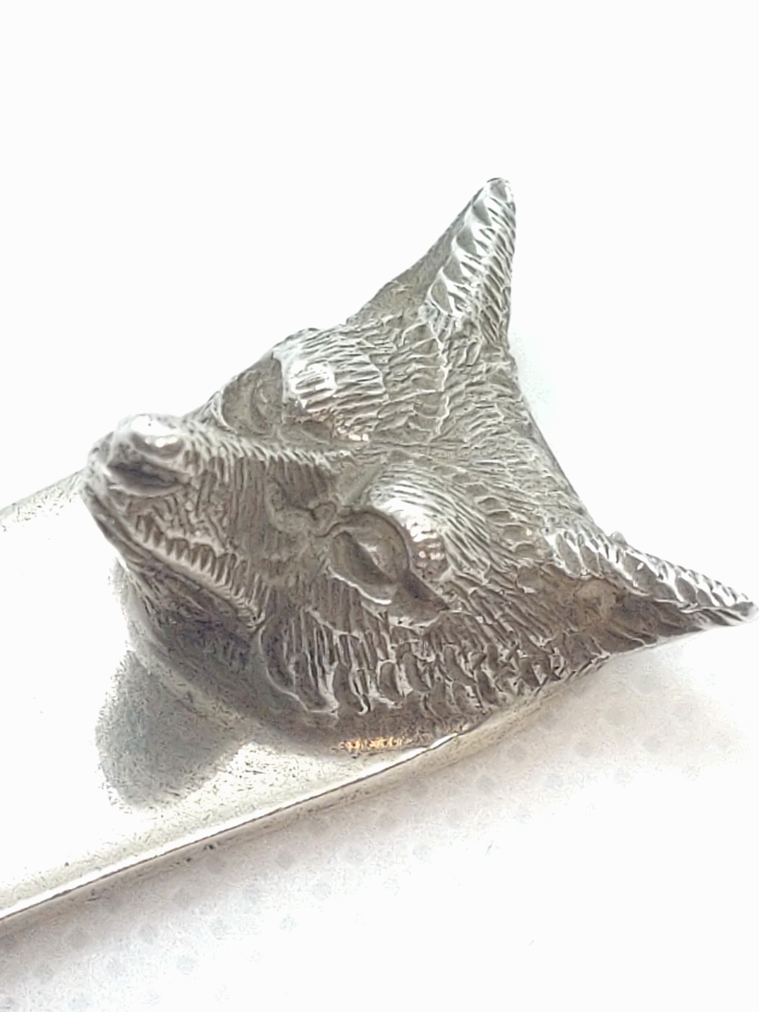 A sterling silver letter opener. Decorated with a fox's head. 1949. 19.3gms.