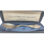 A modern sterling silver Christening spoon. London 1982. Fitted case.