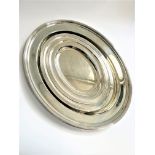 A Set of Three Electroplated Oval meat Dishes in Sizes.