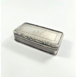 A Victorian Sterling silver Snuff Box. Birmingham 1849. 7.5cm wide. 88.5grams.