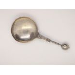 An early 18th century Scandinavian Sterling Silver spoon, engraved with the initials AAD & LIS and