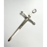A Sterling Silver Letter Opener. In the form of a Sword. Birmingham 1928. 14.5cm long. 31 grams.